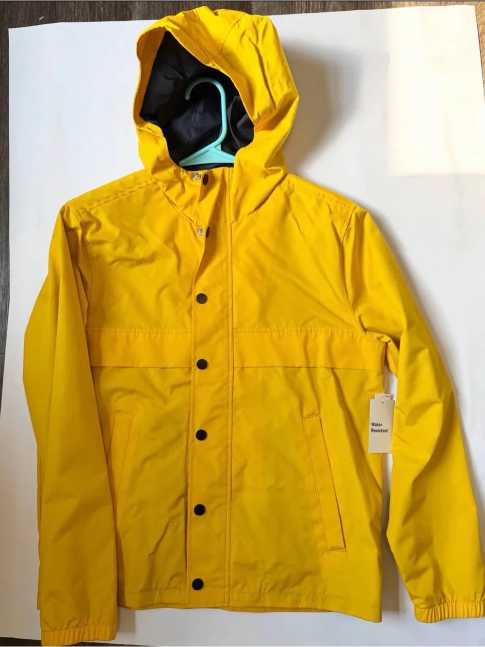 Old Navy Yellow Hooded Kids Rain Jacket Boys Size XL 14-16